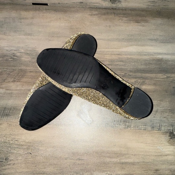 Zara Gold Glitter Flats Loafers - Picture 6 of 8